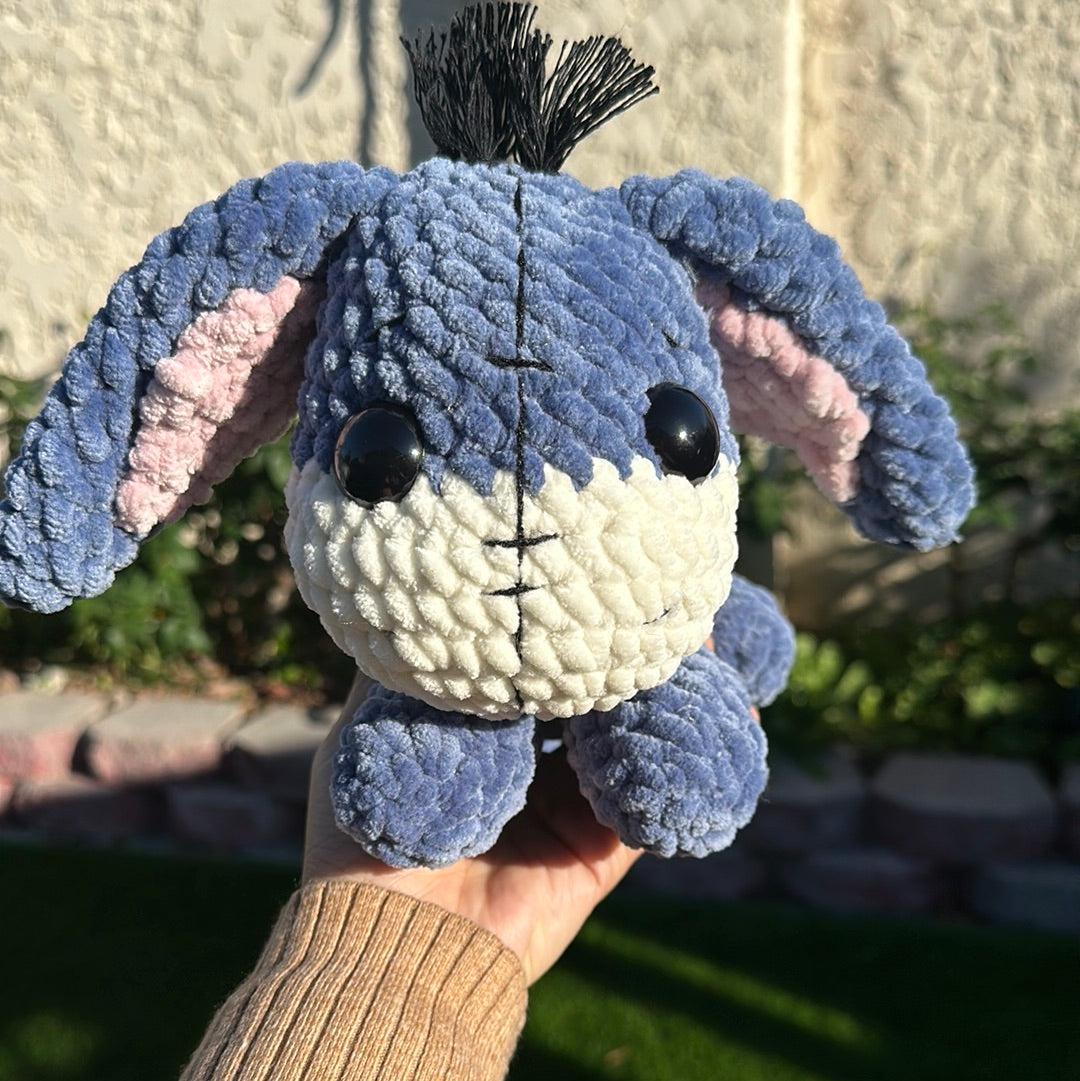 Donkey Crochet Plushie | Stuffed Blue Donkey Custom store Plushie | Blue Donkey Crochet | 3 & Under